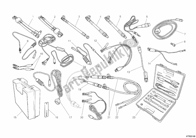 All parts for the Pressure Check Intrument of the Ducati Monster 796 ABS 2012
